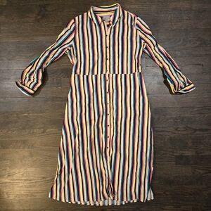 Pure Collection Multicolor Striped Long Sleeve Dress